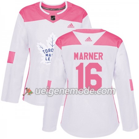 Dame Eishockey Toronto Maple Leafs Trikot Mitchell Marner 16 Adidas 2017-2018 Weiß Pink Fashion Authentic